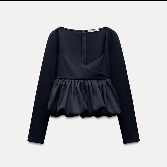 ZARA Voluminous ruched top - Picture 2 of 5